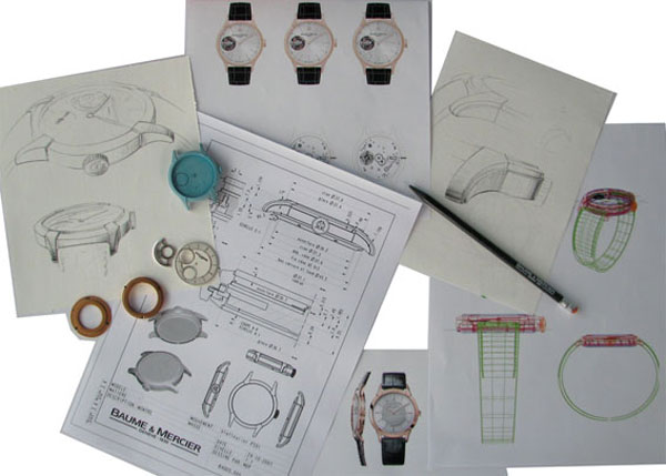 研发2009 william baume系列时，名士设计工作室的草图，蜡模型，技术图纸和原型©名士档案